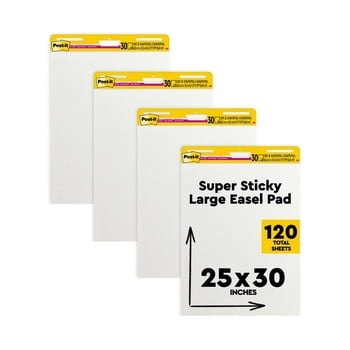 Post-it Super Sticky Easel Pads, White, 25 in. x 30 in.,  4 Pads