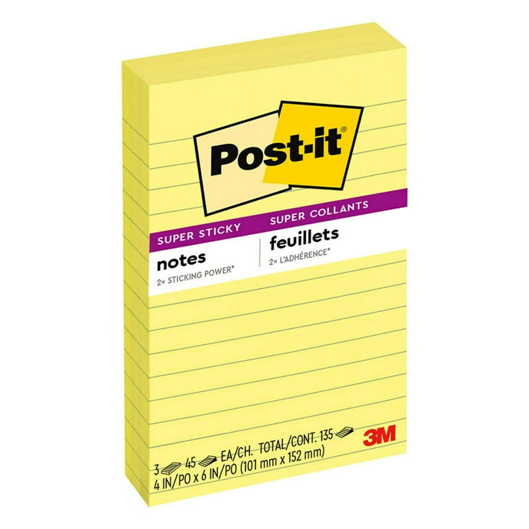 STICKY PADS: 4 PK, 50 SHT, YELLOW #03001A (PK 48) - notes, labels