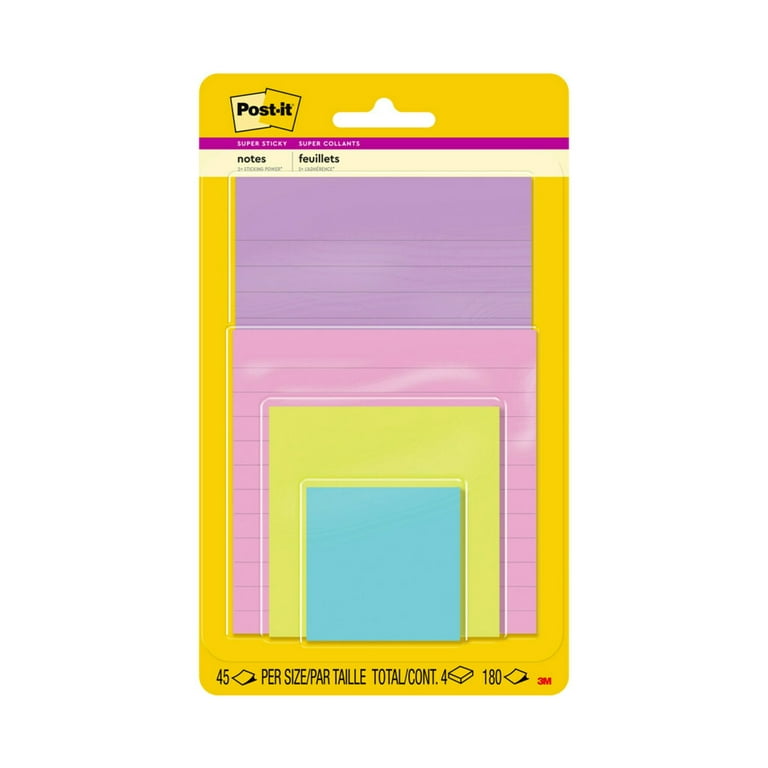 Post-it® Super Sticky Large Notes, Cosmic Colour Collection, Lined