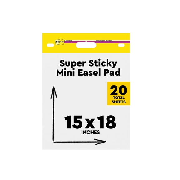 Post-it Super Sticky Mini Easel Pad, White, 15 in. x 18 in., 1 Pad