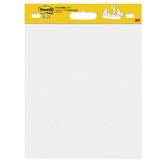Post-it® Super Sticky Mini Easel Pad, 15 x 18 Inches, 20 Sheets/Pad, 1 Pad, White Premium Self Stick Flip Chart Paper