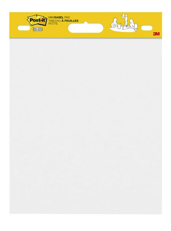 Post-it® Super Sticky Mini Easel Pad, 15 x 18 Inches, 20 Sheets/Pad, 1 Pad, White Premium Self Stick Flip Chart Paper