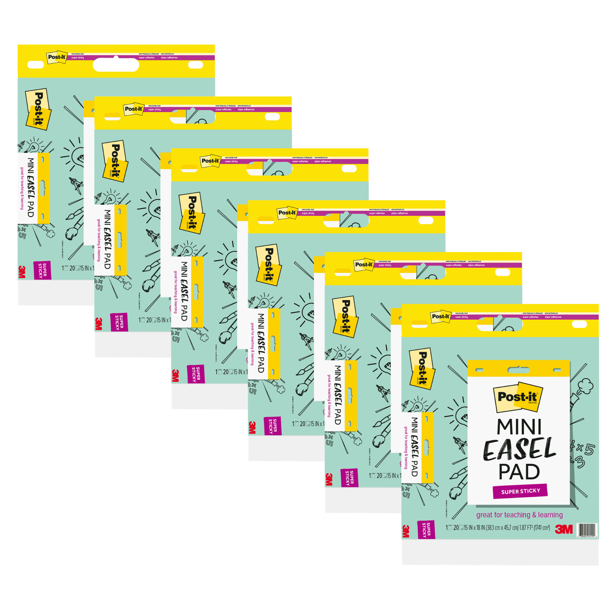 Post-it Super Sticky Mini Easel Pad: 15 in. x 18 in. / (White) [6-pack] 577SS