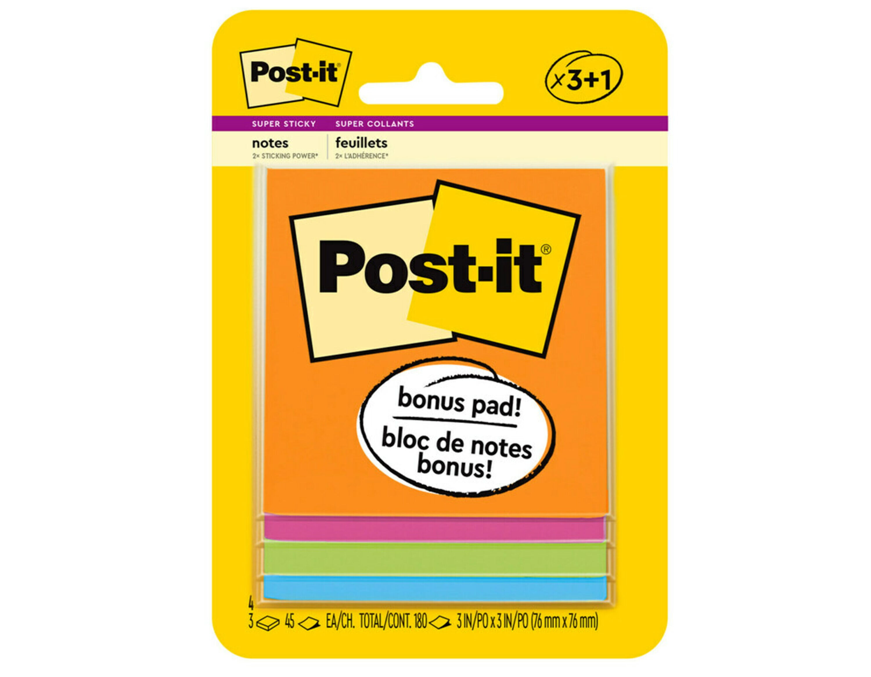 Post-it Super Sticky Large Notes, 6 x 4 in, Rio De Janeiro Colors, Pad of 45 Sheets, Pack of 8