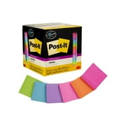 Post-it® Super Sticky Notes, 3 in. x 3 in., Assorted Bright colors, 15 Pads/Pack, 45 Sheets/Pad