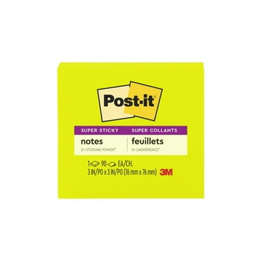 Post-it Super Sticky Notes, 3 in x 3 in, Bright Green, 1 Pad