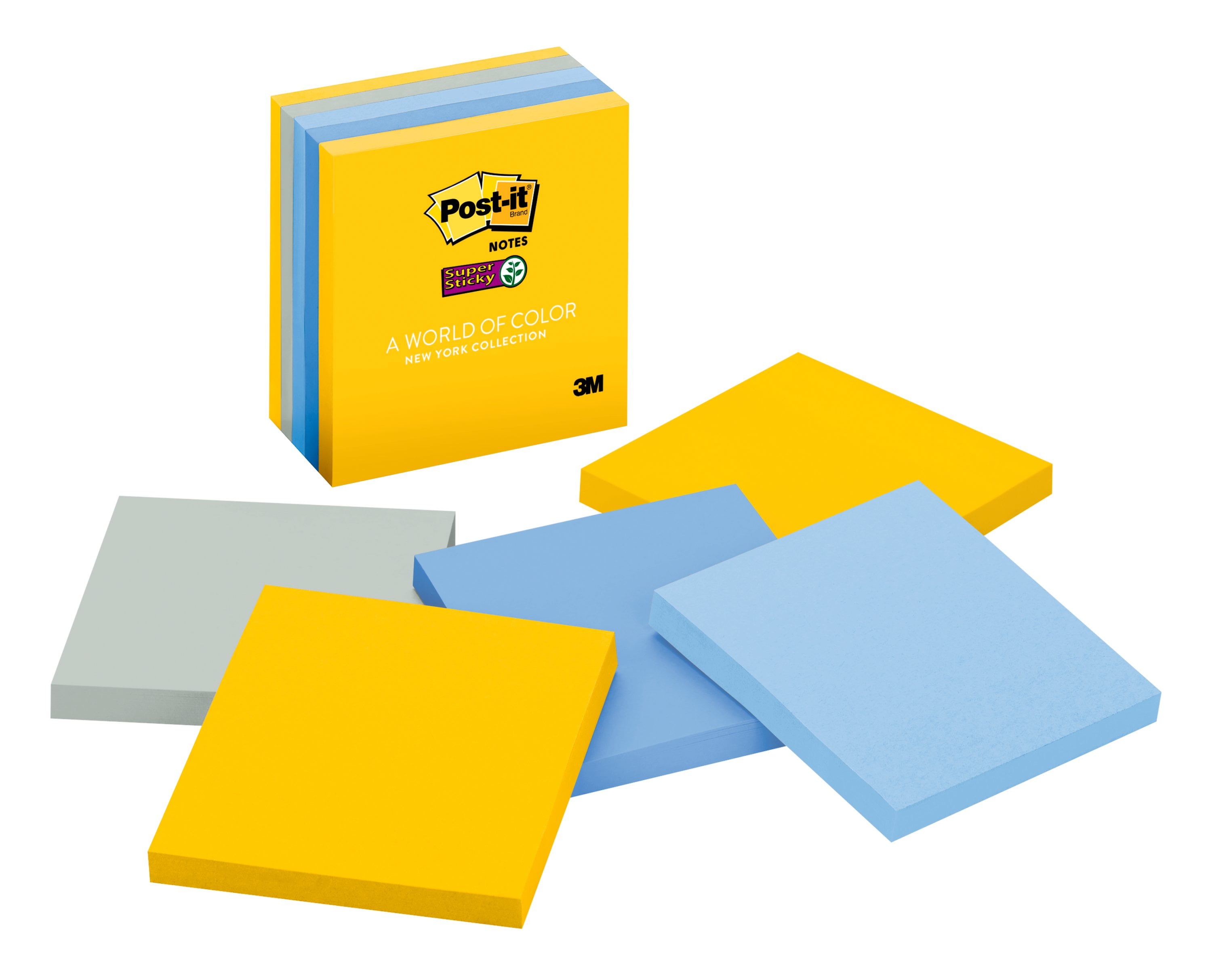 Post-It Solid Color Self-Stick Tab, 1 x 1.5, Assorted - 4 packs, 22 count each