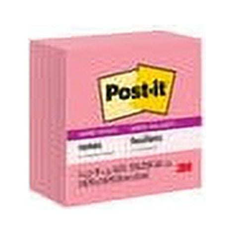 Post-it Super Sticky Notes 654-5SSNP, 3 in x 3 in (76 mm x 76 mm), Neon Pink