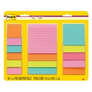 Post-it Super Sticky Notes, Assorted Sizes, Supernova Neons, Lined, 15 Pads