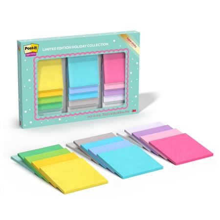 Post-it Super Sticky Notes Limited Edition Pack, Assorted Colors, 3 in. x 3 in., 15 Pads Total