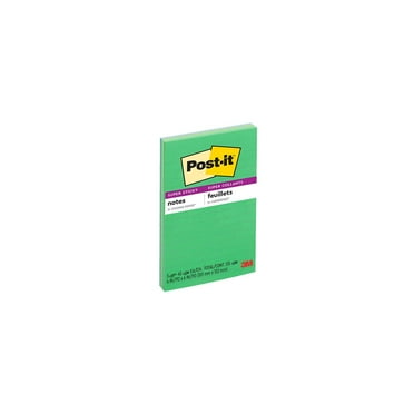 Post-it Super Sticky Notes, Lined, 4" x 6", Assorted Greens and Blues, 3 Pads