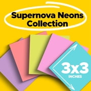 Post-it Super Sticky Notes, Supernova Neons Collection, 3 in. x 3 in., 90 Sheets, 5 Pads