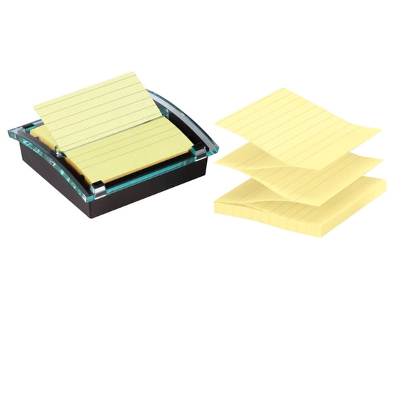 Post-it Super Sticky Pop-up Notes and Dispenser, 4" x 4" Canary Yellow