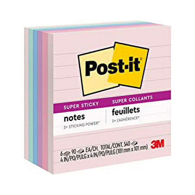  Post-it Super Sticky Recycled Notes, 4x4 in, 6 Pads