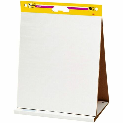 Post-it® Tabletop Easel Pads, Plain, Stapled, 18.50 lb Basis Weight, 20" x 23" Sheet Size, White Paper, Cardboard Cover (563R) | 10 Pads