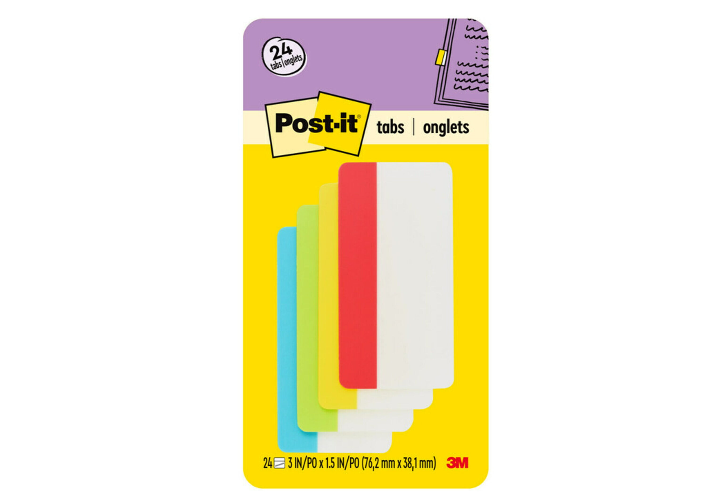 Post-it® Tabs, Pre-Printed Months, 1 3/4 inch, Assorted Colors, 28/Pack