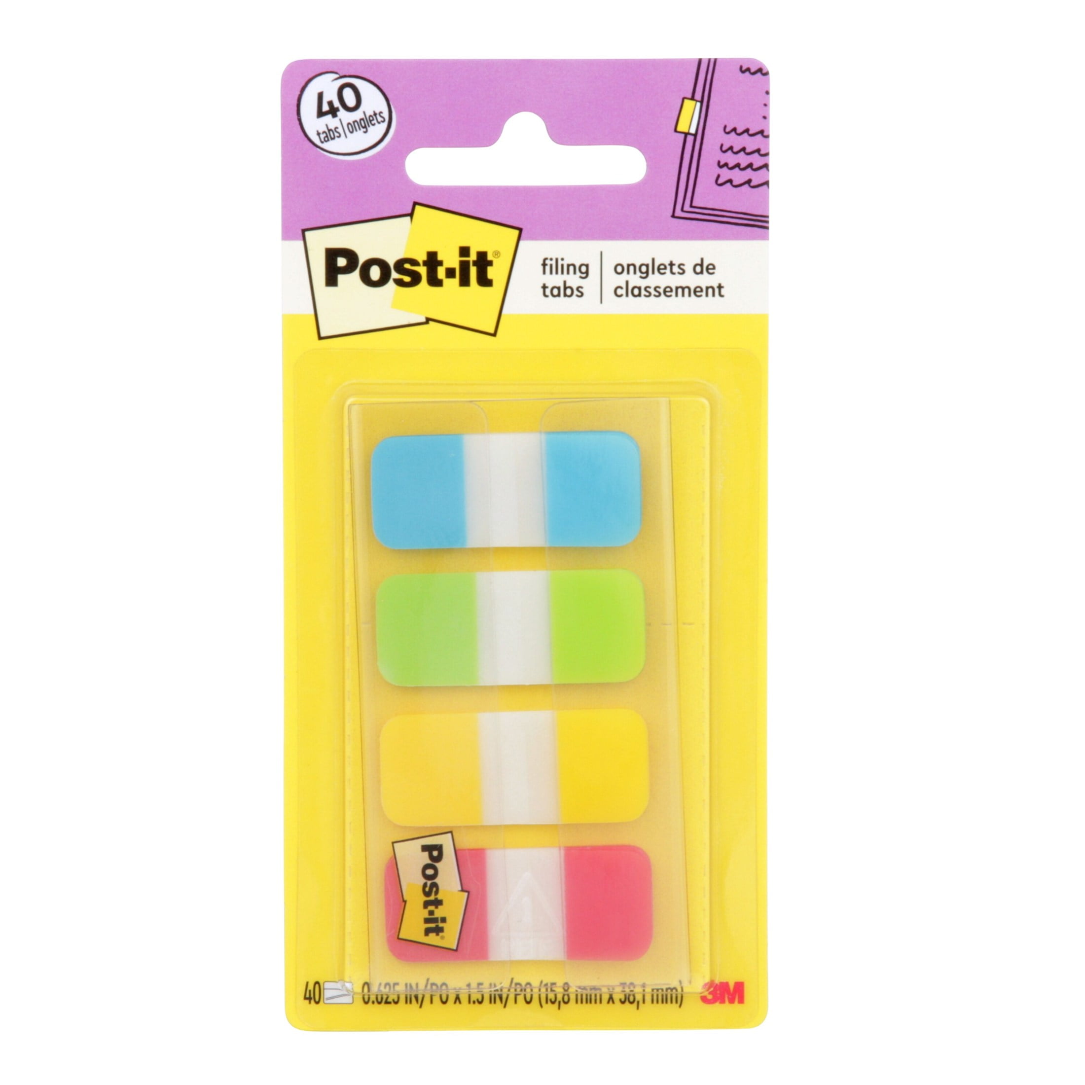 Post-it Assorted Color Self-Adhesive Tabs with Dispenser