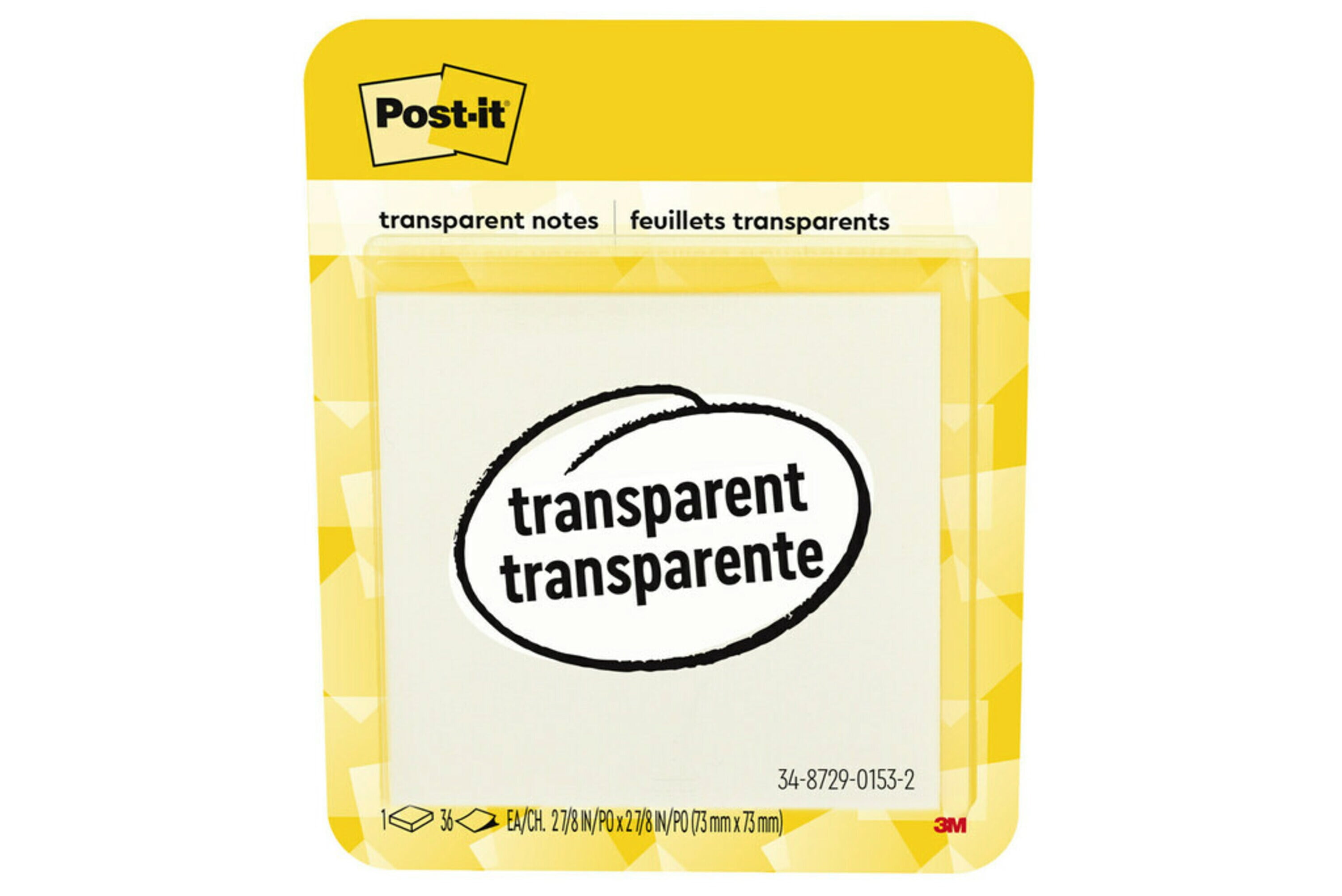 Post-it Transparent Notes, 36 Sheets per Pad