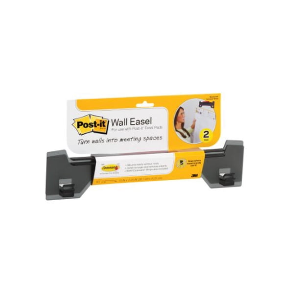 Post-it Wall Easel, 15 in x 3.25 in, Smoke Gray, Pack of 2