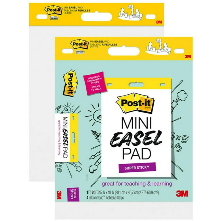 Post-it Post it Super Sticky Mini Easel Pad - 1 Subject(s) - 20 Sheets - Stapled - Portable, Self-stick, Bleed Resistant, Sturdy Back, Built-in Carry Handle - 2 / Pack Post-it Post it Super Sticky Mini Easel Pad - 1 Subject(s) - 20 Sheets - Stapled - Portable, Self-stick, Bleed Resistant, Sturdy Back, Built-in Carry Handle - 2 / Pack