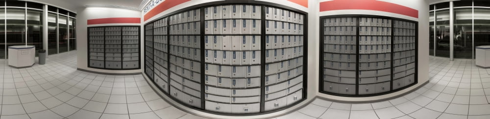 Post office boxes in lobby Federal Station Anaheim Post Office Anaheim California USA Canvas Art - Panoramic Images (50 x 12)