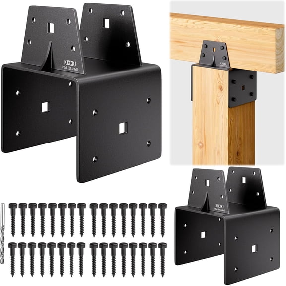 Post to Beam Bracket Connector, Stainless Steel Deck Anchor, 6x6 Cap Tie for Supporting 4x6/4x4Wood Beams (2 Pack)