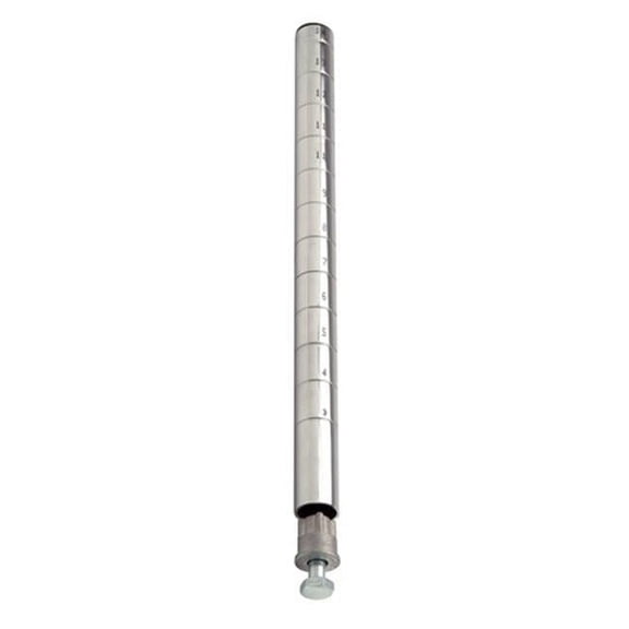 Post with Leveling Legs, 96"H, numbered grooves in 1" increments, includes (1) W-PLI and (1) W-PLB, 304 stainless steel, NSF