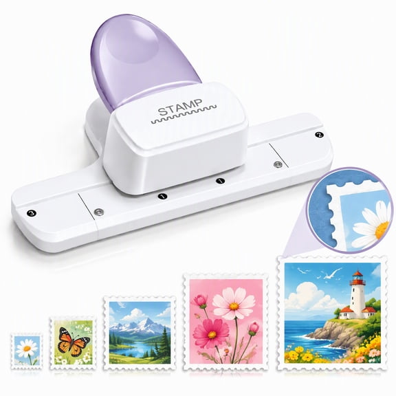 Postage Stamp Punch with Adjustable Perforated Edge, Stamp Puncher Stamp Cutter Hole Punch for Scrapbooking, Stamp Shaped Paper Punch for Card Making, DIY Journaling Supplies