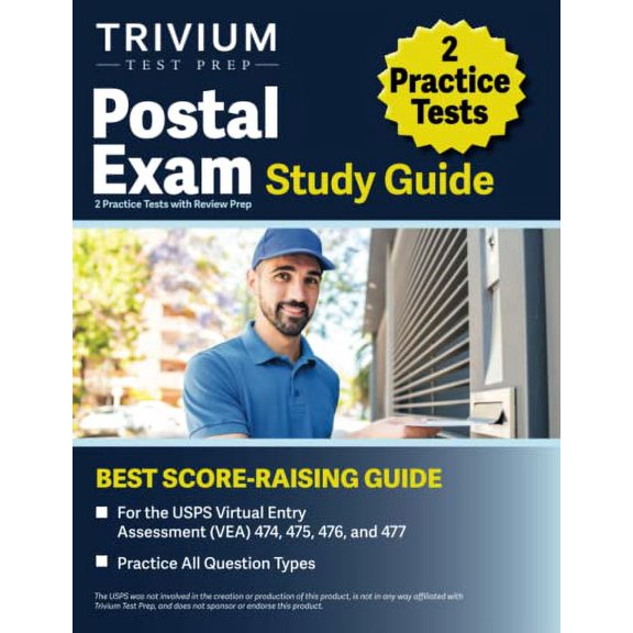 Pre-Owned Postal Exam Study Guide: 2 Practice Tests with Review Prep for the USPS Virtual Entry Assessment (VEA) 474, 475, 476, and 477, 9781637982815, 163798281X, Paperback, 1 edition