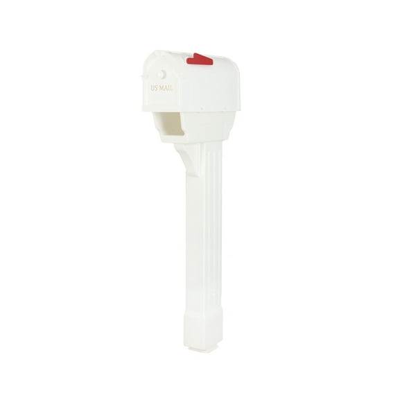 Postal Pro Hampton Plastic Mailbox and Post Kit - White