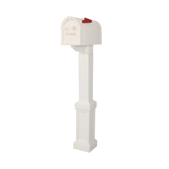 Postal Pro Piedmont Plastic Mailbox and Post Kit - White
