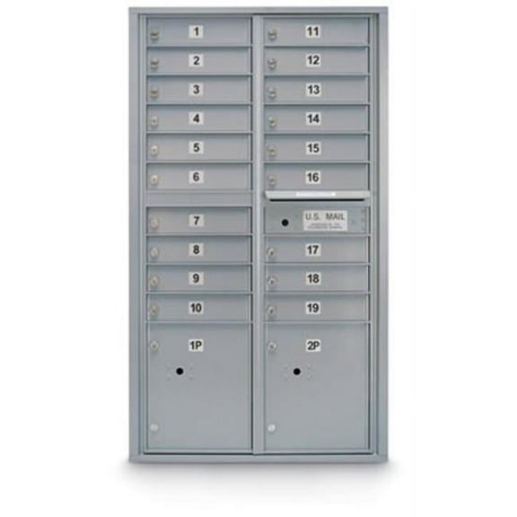 Postal Products Unlimited 19 Door Standard 4C Mailbox with 2 Parcel Lockers - Sandstone