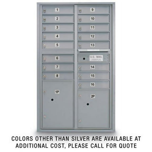 Postal Products Unlimited N1029410GLD 16 Door Standard 4C Mailbox with 2 Parcel Lockers - Gold