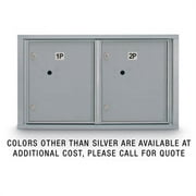 Postal Products Unlimited N1029449SLVR Standard 4C Mailbox with 2 Horizontal Parcel Lockers - Silver