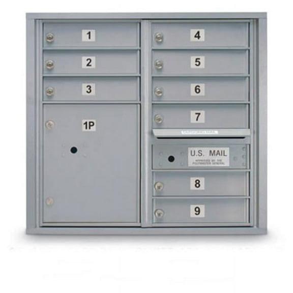 Postal Products Unlimited N1029451BRNZ 9 Door Standard 4C Mailbox with 1 Parcel Locker - Bronze
