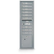 Postal Products Unlimited N1029455SLVR 9 Door Standard 4C Front Loading Mailbox - Silver