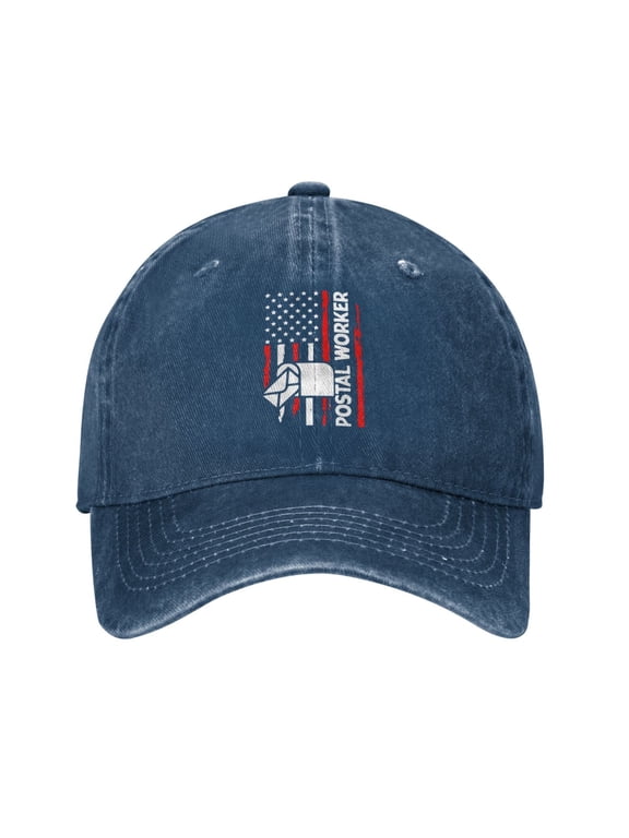 Postal Worker Flag Cowboy Hat Baseball Hat Trucker Hat For Men Women Retro Denim Hats Baseball Cap Dad Hat
