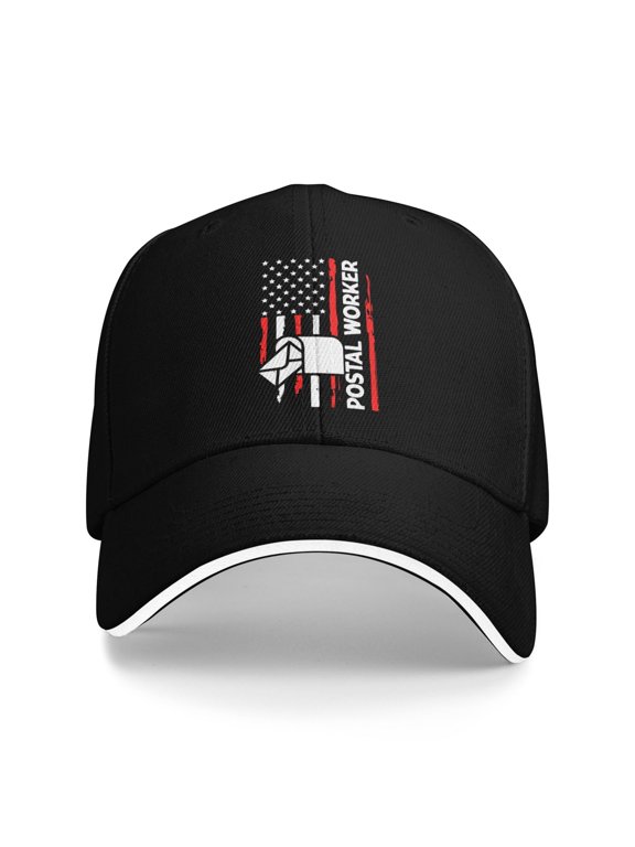 Postal Worker Flag Men Women Sandwich Cap Classic Baseball Capunisex Adjustable Casquette Dad Hat