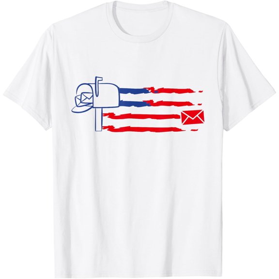 Postal Worker Funny For Delivery Mailman Postman USA T-ShirtMen and women, White T-shirt, size: Extra large