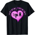 thumbnail image 1 of Postal Worker Heart Cute Mail Lady Rural Carrier Novelty T-Shirt, 1 of 4