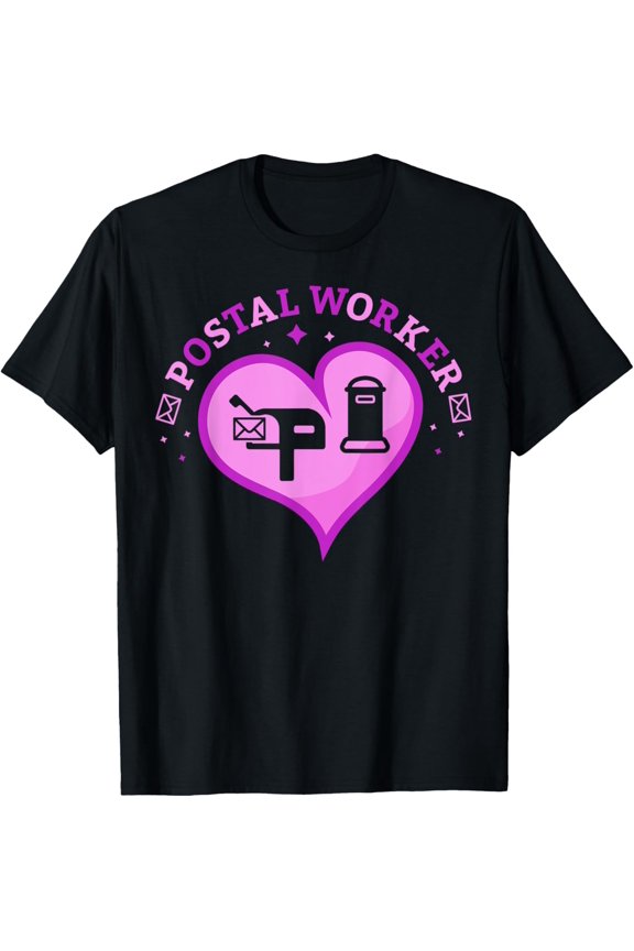 Postal Worker Heart Cute Mail Lady Rural Carrier Novelty T-Shirt