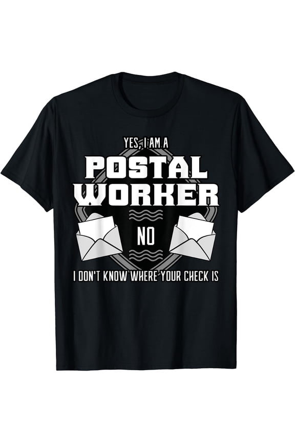 Postal Worker Mail Delivery Postman Scan Barcodes T-Shirt Black Small