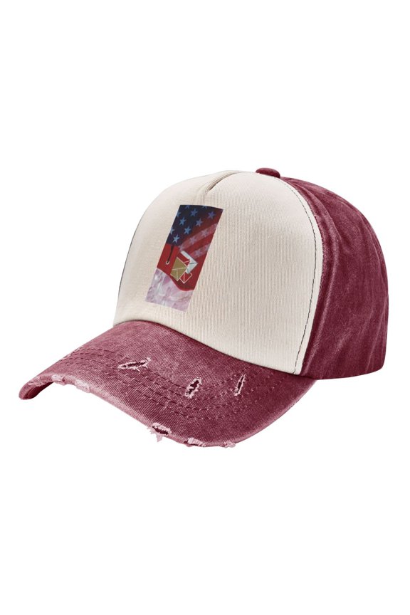 Postal Worker Us Flag Baseball Cap Distressed Adjustable Vintage Cotton Denim Hat for Women Men