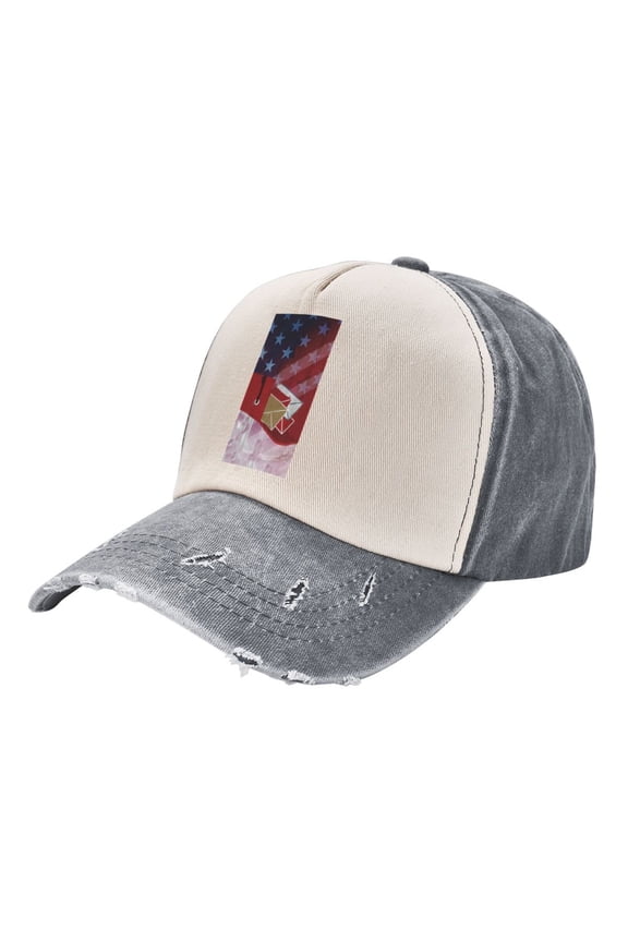 Postal Worker Us Flag Baseball Cap Distressed Adjustable Vintage Cotton Denim Hat for Women Men