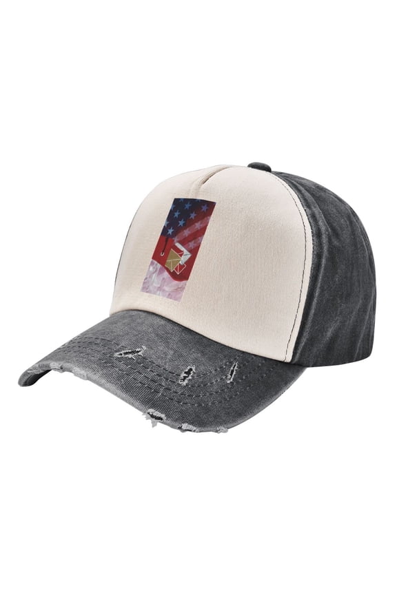 Postal Worker Us Flag Baseball Cap Distressed Adjustable Vintage Cotton Denim Hat for Women Men