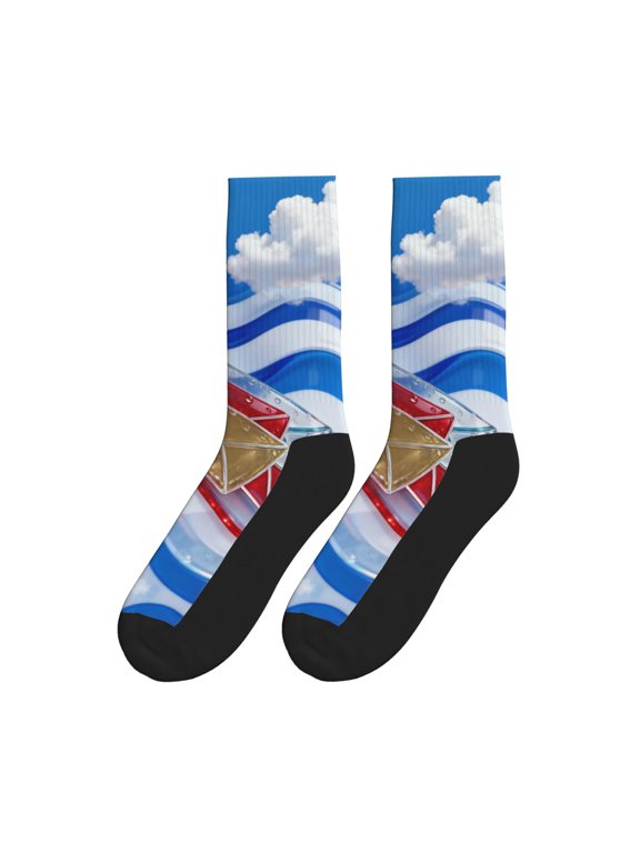 Postal Worker Us Flag Colorful Athletic Crew Novelty Socks For Men Women