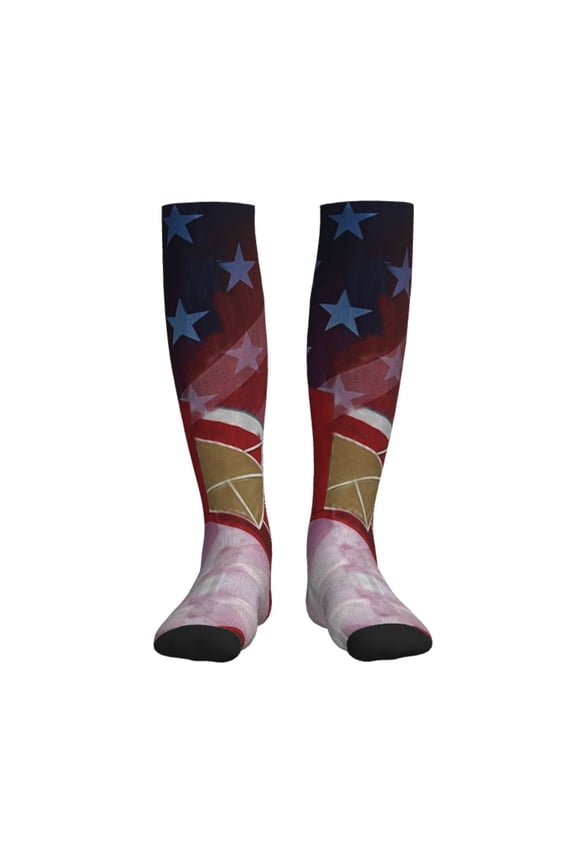 Postal Worker Us Flag Compression Socks Best Support for Women Men Athletic Running Cycling