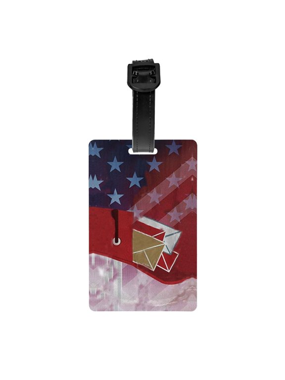 Postal Worker Us Flag Luggage Identifier Name Tag For Backpacks Suitcases Bags Baggage