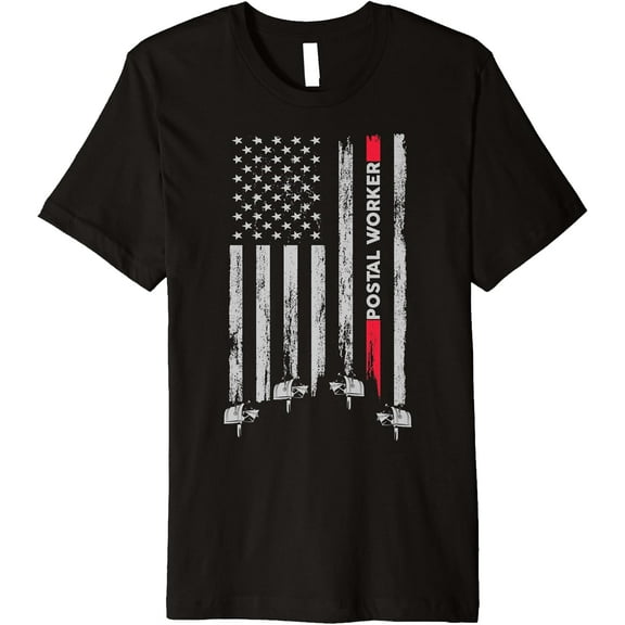 Postal Worker Vintage USA American Flag US Postal Premium T-Shirt mens t shirt，black，women，funny，misfits，men，journey