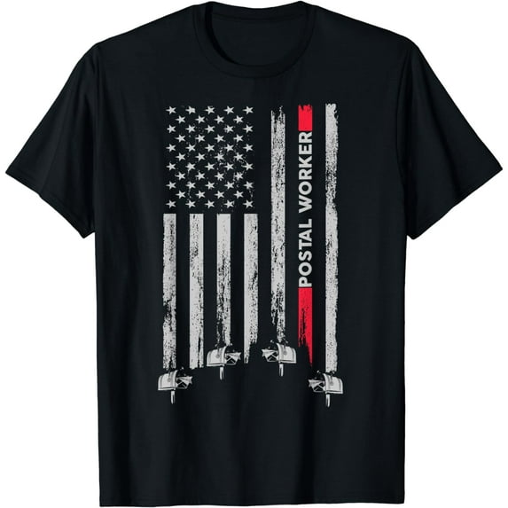 Postal Worker Vintage USA American Flag US Postal T-Shirt